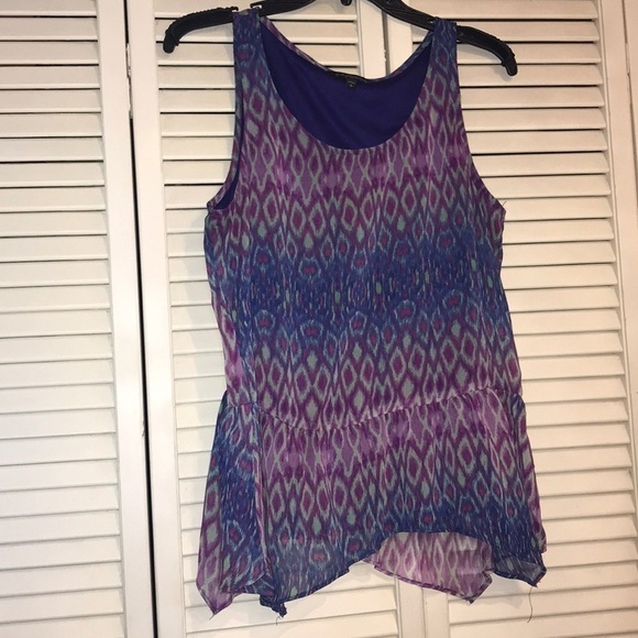 3 for $30 Peplum style purple & blue blouse Small - Picture 2 of 9